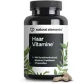 natural elements Haar Vitamine – 180 Kapseln mit Keratinhydrolysat, Biotin, Selen, Zink & mehr