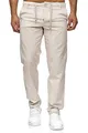 Reslad Leinenhose Männer Chino Herren-Hose lockere Sommer Stoffhose Freizeithose aus bequemer Baumwolle lang RS-3000 (2XL, Beige)
