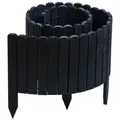 Gartenwelt Riegelsberger Rasenkante Rollborder Rasenkante aus Tannenholz Umzäunung Mähkante für den Garten schwarz 30 cm