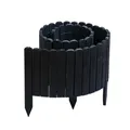 Gartenwelt Riegelsberger Rollboarder Anthrazit Länge 203 cm Zaunhöhe 30 cm Holzzaun Mähkante Rasenkante Tannenholz
