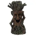 Relaxdays Aquarium Deko, Baum mit Gesicht, Polyresin, HxBxT: 23 x 11 x 11 cm, Aquariendeko für Süß- & Salzwasser, braun
