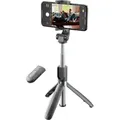 Cellularline Selfie-Stick FREEDOM - Selfie Stick mit integriertem Stativ - schwarz/silber schwarz