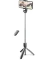 Cellularline Bluetooth Selfie Stick Freedom Schwarz mit Stativ Fernbedienung NEU