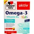Doppelherz Omega-3 aktiv + Vitamin D3, Kids, 27 Gel-Tabs, Fischöl mit 90 mg EPA & 60 mg DHA, je Tagesportion 180 mg