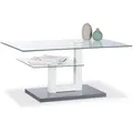 Relaxdays Couchtisch, Mehrfarbig, Glas, Holzwerkstoff, Metall, 100x45x60 cm, Wohnzimmer, Wohnzimmertische, Couchtische