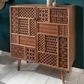 Massives Highboard MARRAKESCH 120cm Mangoholz Boho Sideboard Kommode Schrank