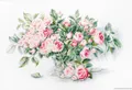 Luca-S Kreuzstichset "Strauß rosa Rosen", Zählmuster, 31x20cm