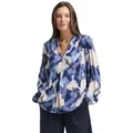 TOM TAILOR Klassische Bluse mit All-Over Print blau XS (34)