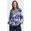 TOM TAILOR Langarmbluse Blusen & Shirts Bluse mit Muster blau XS (34)