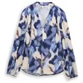 TOM TAILOR Damen Bluse mit Muster, blau, Gemustert, Gr. 34