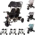 Chipolino Dreirad Tricycle Hip Hop, zwei Kinder, bis 40 kg, Sitze 360° drehbar schwarz - Schwarz