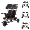 Chipolino Zwillingsdreirad Hip Hop, Zwei Kinder, bis 40 kg, Sitze 360° drehbar, Farbe:schwarz