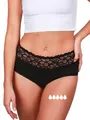 Taynie Deluxe extra stark Periodenunterwäsche Starke Blutung - Periodenwäsche - Menstruationsunterwäsche - ersetzt 4 Tampons, Periodenslip Tragedauer bis 12 Std., waschbar bis 60°C (36,Schwarz)