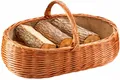 Ovaler Kaminholzkorb Holzkorb Brennholzkorb - aus gekochter Weide mit Jutefutter