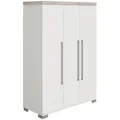 Paidi Babykleiderschrank Kira, Grau, Weiß, Eiche, Holzwerkstoff, 6 Fächer, 0 Schublade(n) Schubladen, 135.3x193.1x55.6 cm, Blauer Engel, Goldenes M, erweiterbar, Beimöbel erhältlich, umfangreiches Zubehör erhältlich, Babymöbel, Babykleiderschrank