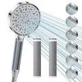 Cobbe Filter Duschkopf mit Schlauch, Handbrause mit 3 Carbon Duschfilter, Duschbrause mit 6 Strahlarten, Hochdruck Sparduschkopf mit Filter Gegen Kalk für Hartes Wasser, 99% des Chlors entfernen