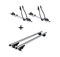 VDP Dachträger (Für Ihren Opel Astra Caravan 92-04, Dachträger und zwei Fahrradträger/Fahrradhalter im Set), 2x Fahrradträger SAGITTAR + Dachträger Rio 120 kompatibel mit Opel Astra Caravan 92-04