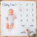 Baby Meilenstein Fotodecke mit Holz Elementen Monate Jahr Entwicklung Milestone