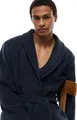 Tommy Hilfiger Herren Bademantel aus Baumwolle, Blau (Navy Blazer), XL