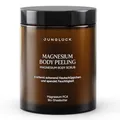 JUNGLÜCK Magnesium Body Peeling - Vegan | Körperpeeling mit Zucker- und Magnesiumkristallen für eine glattere Haut | Für ein geschmeidiges Hautgefühl mit BIO-Mangobutter, Jojobaöl und Mandelöl