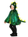 Widdmann Kostüm Poncho Drache - Faschingskostüm Kinder Karneval, Kapuzencape mit Echsenmusterung