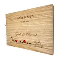 laser-diele Gästebuch Hochzeit – Hochzeitsgästebuch mit Namen Personalisiert – Hochzeitsgeschenke – Eiche Edelfurniert – A4 – Just Married …