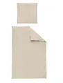 Irisette Bettwäsche Mako-Satin uni Bettwäsche Set uni Paris 8000 200 x 200 cm beige, Bettbezug Kopfkissenbezug Set kuschelig weich hochwertig