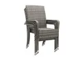 Juskys Polyrattan Gartenstühle Yoro 4er Set - Stuhl mit Armlehnen - Rattan Stühle stapelbar Grau-meliert