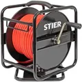 STIER Druckluft Schlauchtrommel inkl. Wandhalterung, Druckluftschlauch SBT-30, max. Druck 20 bar, Ø 8 mm, ausziehbare Länge 30 m, einfaches Aufwi...