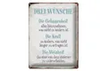 Femer GmbH Metallschild Spruch 30x40cm 3 Wünsche Gelassenheit Kraft, (1 St), gewölbte Oberfläche, abgerundete Ecken, umgeschlagene Kanten