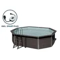 GRE Ovaler Composite-Pool KPCOV52 – 524 x 386 x 124 cm, Komplettset - Blau/Braun