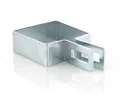 Endschelle quadratisch 80x80mm - Verzinkt Zaunschelle für Zaunpfosten - Befestigung von Gitterstabmatten - Zaunschellen Schelle Strebenschelle Pfostenschelle
