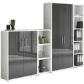 Aktenschrank Office Edition Sw Set 4 Weiß/Anthrazit