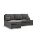 Mebligo Kemi - Ecksofa mit Schlaffunktion, Bettkastem, Komfort und Still, Schaum, grau (Mikrofaza 27)