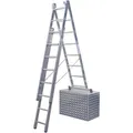 Krause 033383 Aluminium Multifunktionsleiter inkl. Traverse Arbeitshöhe (max.): 5.40 m Silber DIN EN 131 12 kg