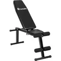 Tectake Trainingsbank  Klappbar Rückenlehne 5 Fach Verstellbar  125 x 34 x 129 cm Schwarz
