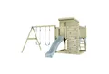OutdoorToys Spielturm Björn, aus Holz in Eisblau mit Kinderschaukel & Rutsche, Kletterwand