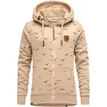 REPUBLIX Kapuzenpullover LOLA Damen Hoodie Sweatshirt Pullover Zipper Jacke beige XL