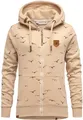 REPUBLIX Damen Sweatjacke Hoodie Sweatshirt Pullover Zipper Jacke RD-024 Beige XL