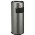 WESCO Standascher 50 in NEUSILBER inklusive Abfallvolumen 50 Liter / Mülleimer / Ascher - Silber/Rot/Grau