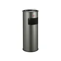 Wesco großer Standascher mit Sieb in der Farbe neusilber, pulverbeschichtetes Stahlblech, 50 Liter Volumen, Einwurfschlitz, ohne Einsatz