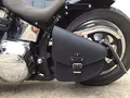 ORLETANOS Odin Black Satteltasche kompatibel mit Harley Davidson schwarz Black Leder Neu Schwingentasche Seitentasche Tasche HD Chopper Fatboy Wildstar Dragstar Bikertasche