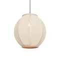 Qazqa Orientalisch Pendelleuchte, Pendellampe - Rob - Weiß, Oval, Holz, 46cm, Ideal als Wohnzimmerlampe