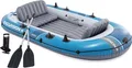 INTEX 66324NP Schlauchboot Excursion 4 Set mit Paddel Luftpumpe 500kg Paddelboot