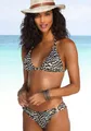 Triangel-Bikini-Top "Clara", mit goldfarbenen Ringen, Gr. 38 - Cup C/D, schwarz-creme Cup C/D
