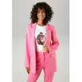 Longblazer ANISTON CASUAL, Damen, Gr. 42, pink, Jersey, Obermaterial: 63% Polyester, 32% Viskose, 5% Elasthan. Futter: 100% Polyester, unifarben, modisch, lässig geschnitten ca. Mitte Oberschenkel, Langarm, Blazer, mit Reverskragen