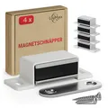 Magnetschnäpper stark – 4er Set weiß – Türmagnet für Schrank und Möbeltüren m...