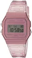 CASIO TIMELESS COLLECTION Chronograph F-91WS-4EF, Quarzuhr, Armbanduhr,Herren,Damen,Jugendliche, Digitaluhr,Resinarmband, rosa-transparent