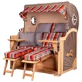 Strandkorb-Set - bene living - Königssee Teak - PE grau- Modell 584 - inkl. Liftersystem