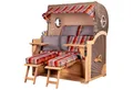 bene living Strandkorb Königssee 2,5-Sitzer Teak - PE grau - Modell 584, BxTxH: 142x95x170 cm, Volllieger, Königssee 2,5-Sitzer Teak, (Strandkorb-Komplettset, 5-tlg., Strandkorb inkl. Liftersystem und umfangreichem Zubehör), mit Windschutzfolie, Bistrotischen und bequemer Polsterung